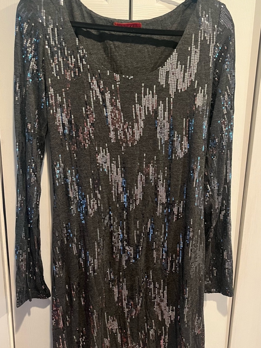 Velvet by Graham & Spencer gray Sequin Midi Dress sz XL